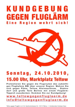 Plakat zur Demo in Teltow, 24.10.2010